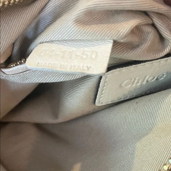 Chloe White Satchel with Gold Accents - Picture 15 of 17